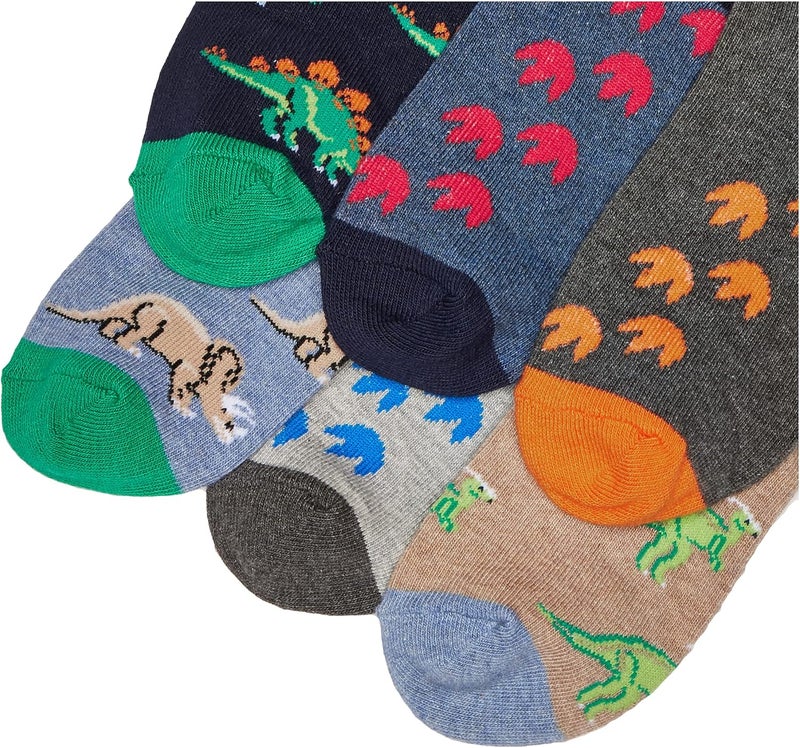 Jefferies Socks boys Dinosaur Pattern Cotton Crew Socks 6 Pack - Image 3